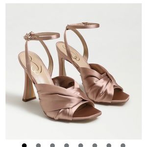 Sam Edelman Lavendar Strappy Heel - Praline Satin